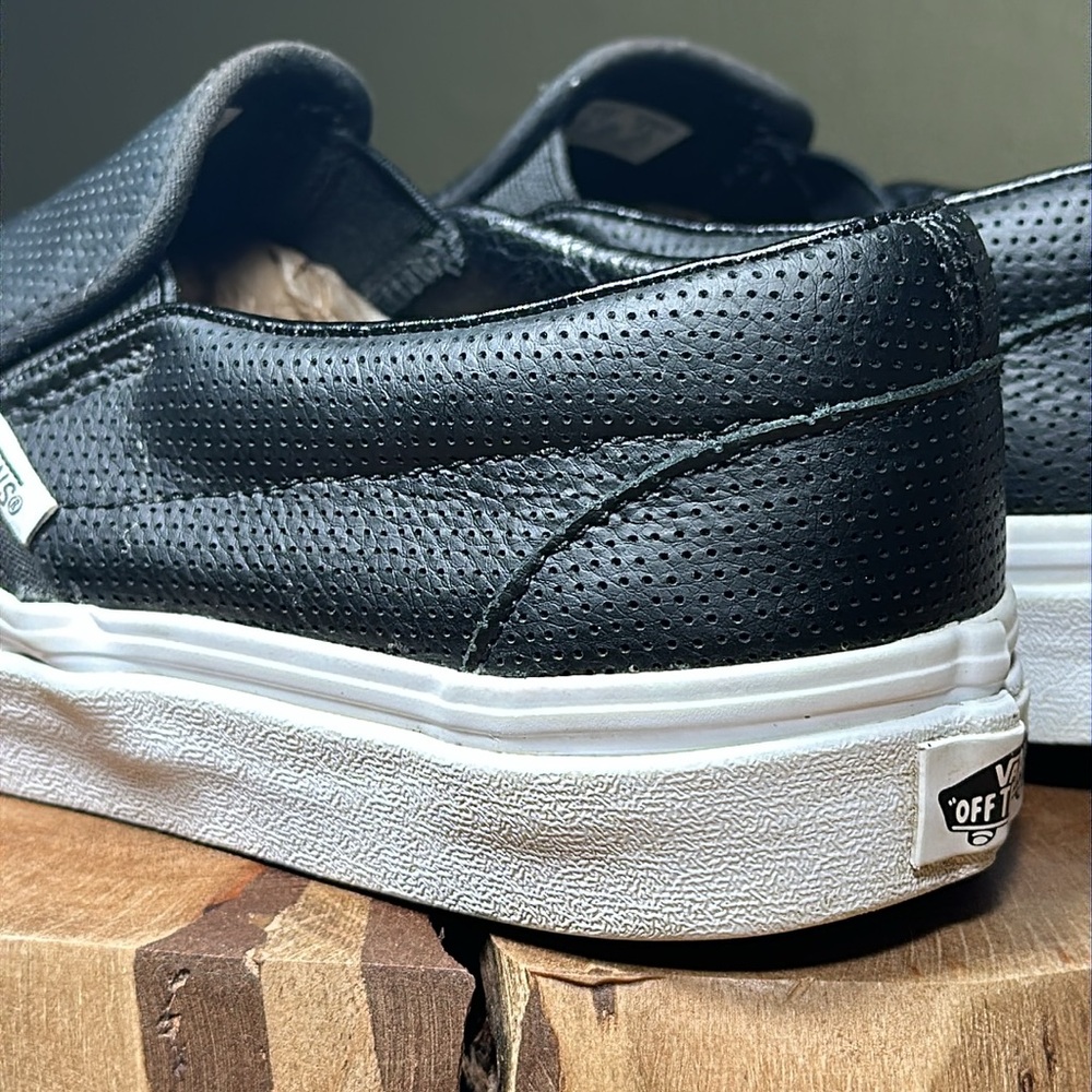 VANS Asher Perforated Leather Slip-On (Unisex - Men’s 7, Woman’s 8 1/2) - Picture 7 of 16